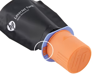 logotipo de HP en la tapa de kit de recarga de tóner HP