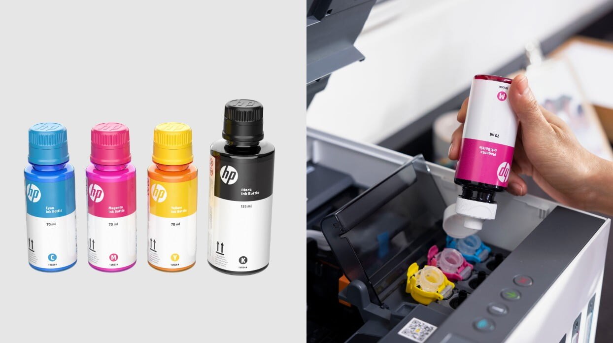 Botellas de tinta para su impresora HP