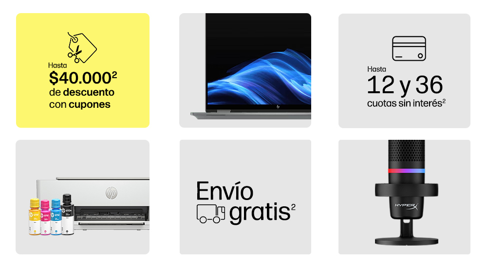 Super Ofertas. Hasta $40.000** de descuento con cupones. Hasta 12 y 36 cuotas sin interés**. Envío Gratis**