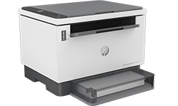 Fotograf&iacute;a de una Impresora HP LaserJet Tank MFP 1602w. Imprime, copia, escanea. Wi-Fi de doble banda. HP Wolf Essential Security