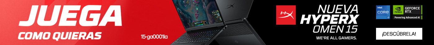 Juega como quieras. 2 vistas de la Nueva HyperX Omen15. Procesador Intel Core i7. NVIDIA&reg; GeForce RTX&trade; 5060. haz clic para descubrirla.