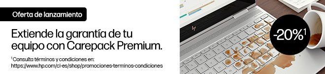 Imagen de una notebook HP sufriendo un derrame de café en el teclado. Oferta de lanzamiento.Extiende la garantía de tu equipo con Carepack Premium. -20% OFF* * Consulta términos y condiciones en: https://www.hp.com/cl-es/shop/promociones-terminos-condiciones