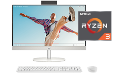 Fotograf&iacute;a de una Todo-en-Uno HP 24-cr0232la, AMD Ryzen 3.