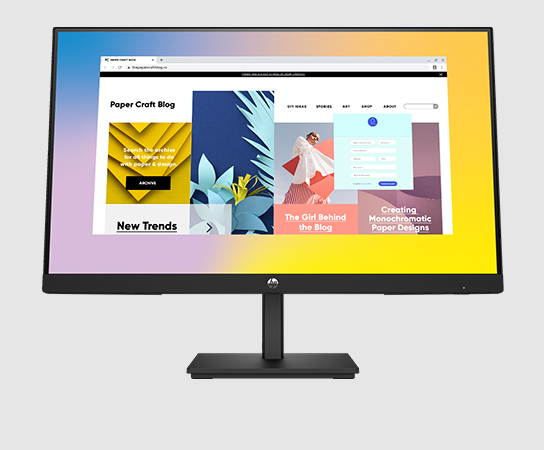 Imagen de un Monitor HP V22i G5 FHD con aplicaci&oacute;n en pantal...
