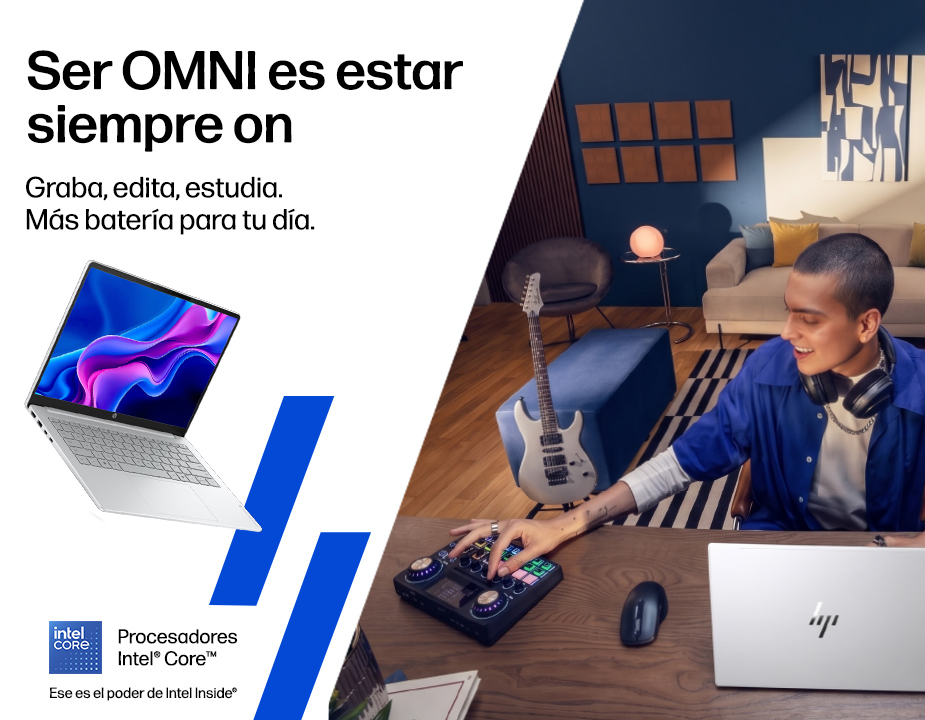 Ser OMNI es estar siempre on. Graba, edita, estudia. Mas bater&iacute;a para tu d&iacute;a. Procesadores Intel&reg; Core&trade; Ese es el poder de Intel Inside&reg;